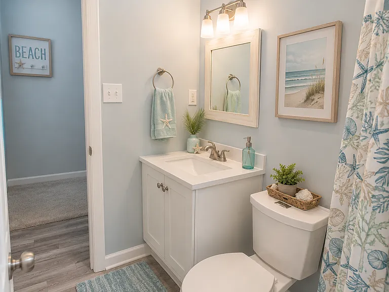 Virtually staged bathroom