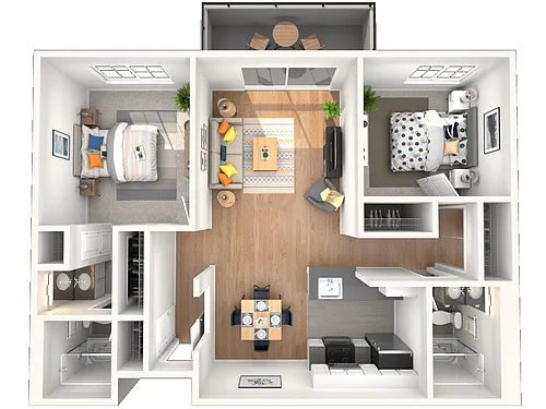 Floor plan 2 Bed 2 Bath D
