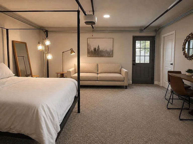 This is a garage conversion room.