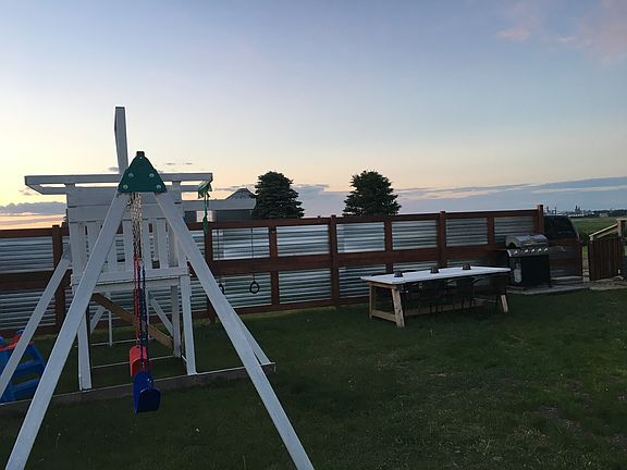 Swingset in fenced area