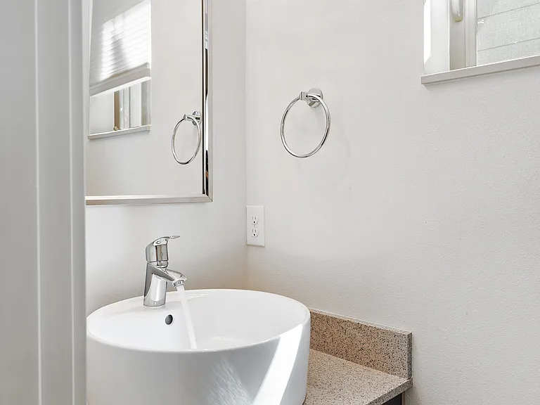 Powder room on main level.