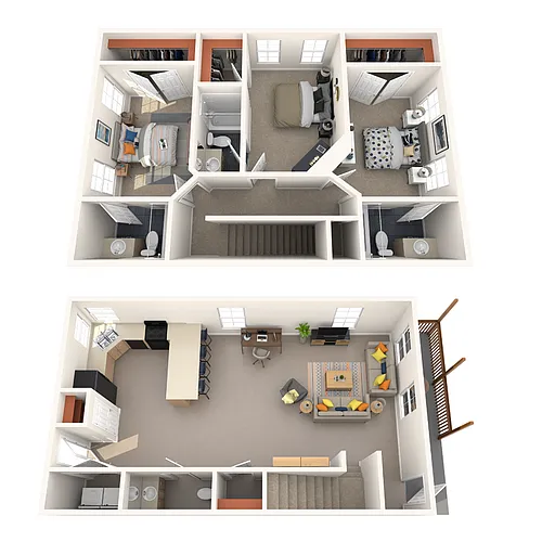 Floor plan 3BR/3.5BA Renovated