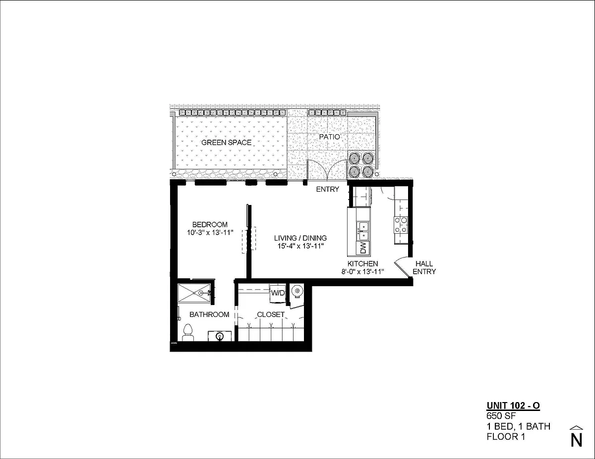 Floor plan Floor Plan O - 830 SF 2 Bedroo