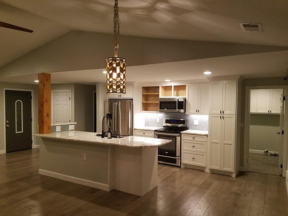 Taken during the remodel. Cabinets are fully installed.