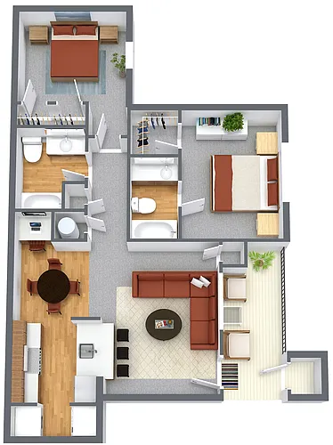 Floor plan Two Bedroom