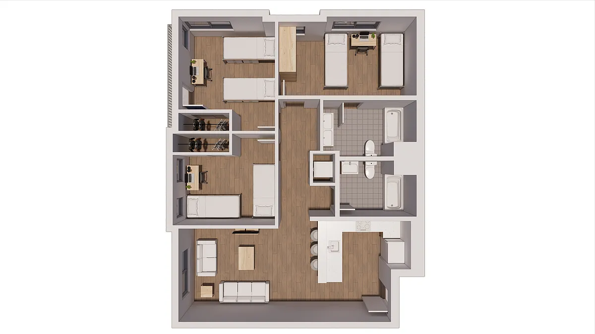 Floor plan C3 - Leased By The Bed