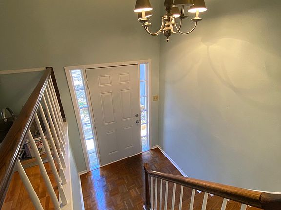 View of front door from main level