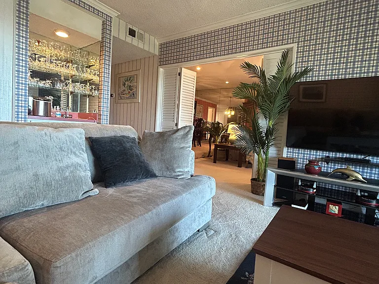view into the living room from office