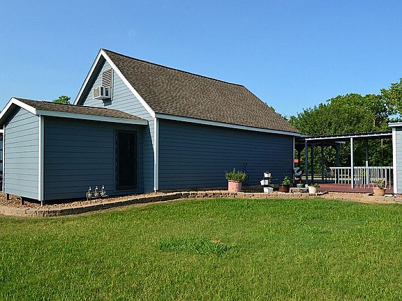 Side view of 2 car garage