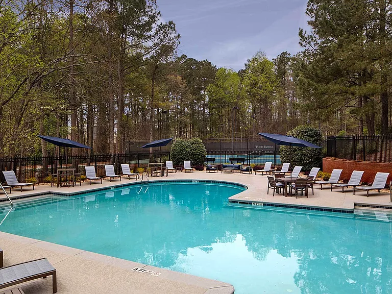 Large sparkling pool with sundeck
