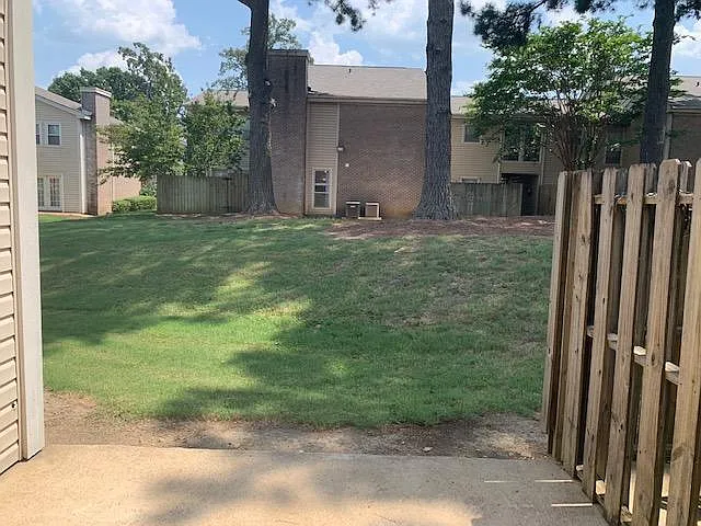 View out the back patio, lots of green space