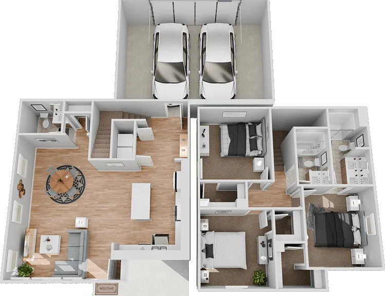 PLAN C1 TOWNHOME Floorplan Diagram