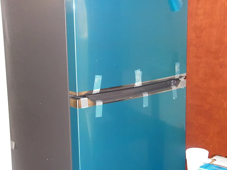 New stainless steel refrigerator.