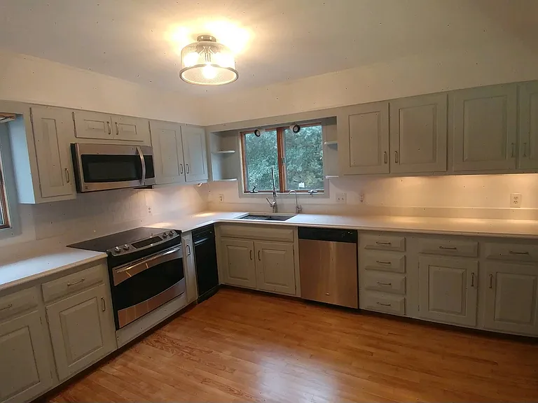Newly refinished heart pine floors