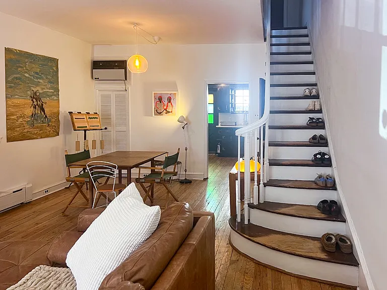 living room, dining room, and stairs