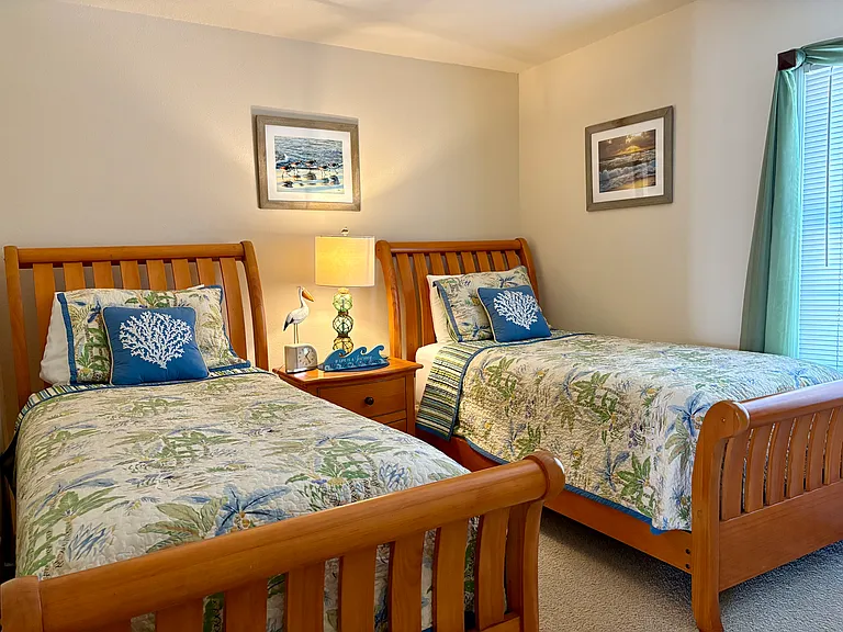 Second bedroom - beds can be combined for a king if preferred (linens and hardware provided)