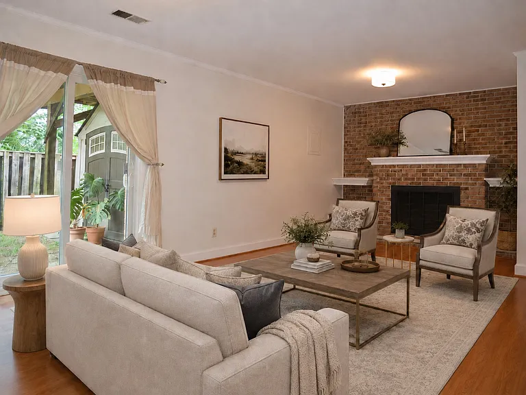 Virtually staged basement.