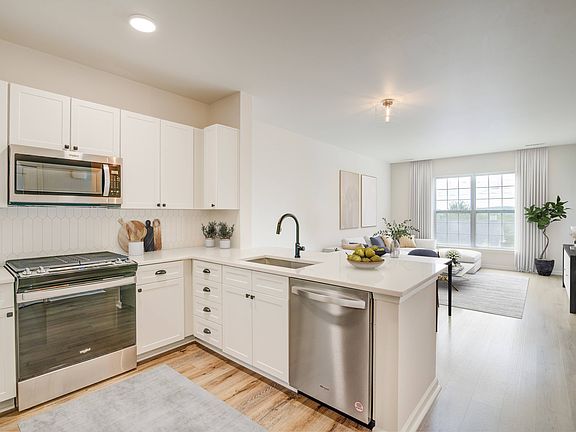 Sophisticated kitchen and living area