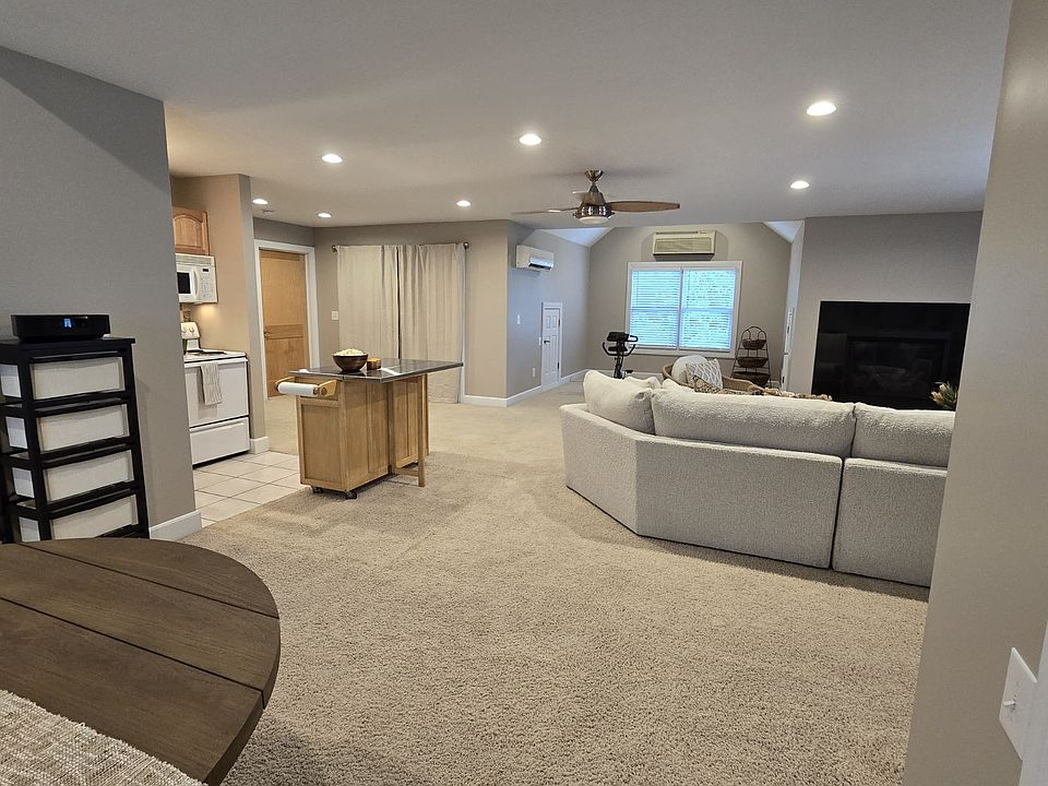 View from dining area. Dining chairs not shown and will be delivered soon.