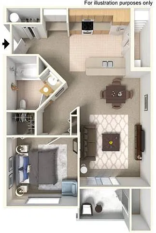 Floor plan INT PUYALLUP 786SF