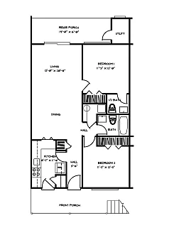 Floor plan 2 Bed 1.5 Bath