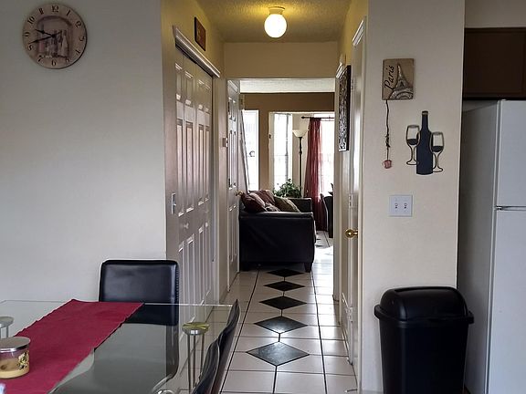 View from kitchen toward front door