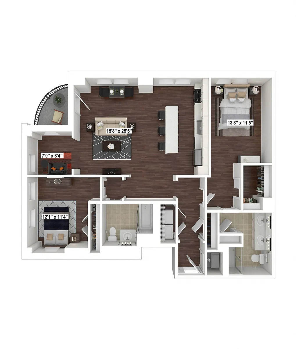 Floor plan B10 with Den