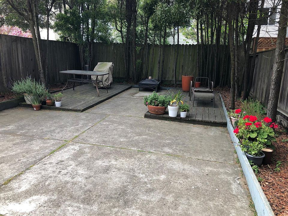 Fenced backyard