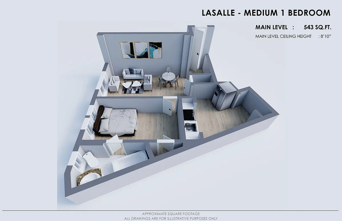 Floor plan Medium 1 Bedroom