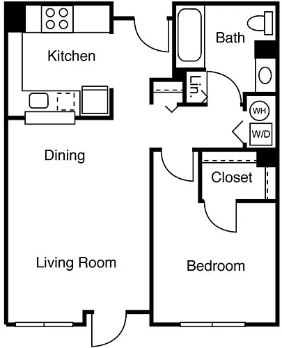 Floor plan 1 Bedroom D