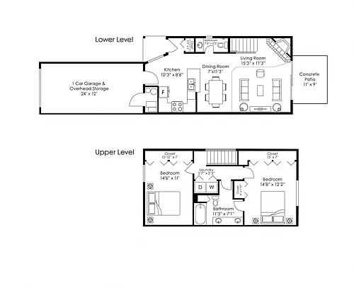 Floor plan B1R Townhome