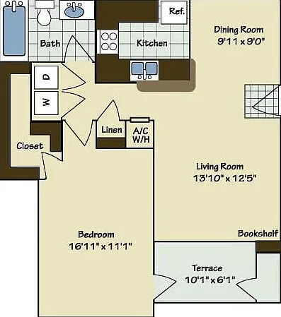 1 Bedroom | 1 Bath | 844 SF 1 Bedroom | 1 Bath | 844 SF