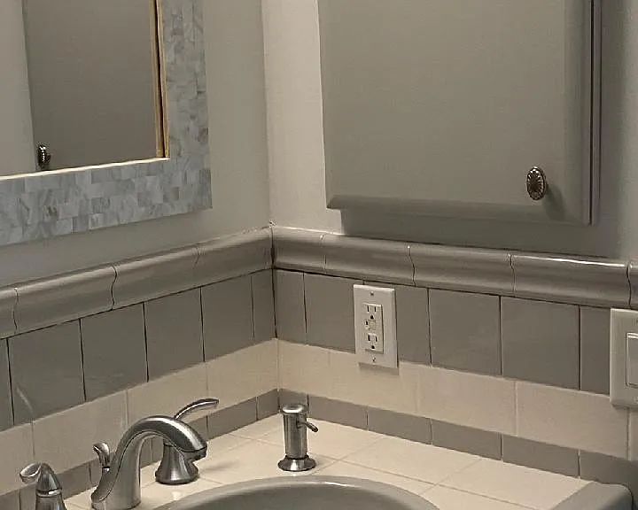 Guest Bathroom comfort height vanity.