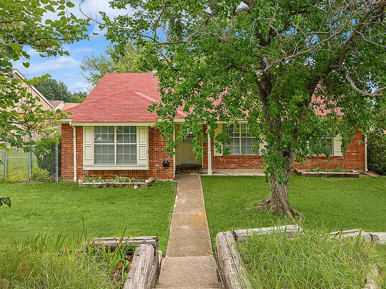 A front view of the exterior of the property.