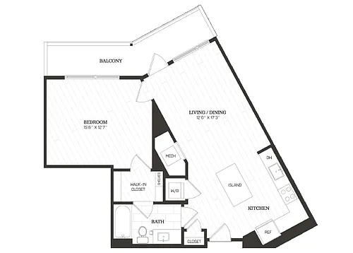 Floor plan 1 Bed/1 Bath-A9