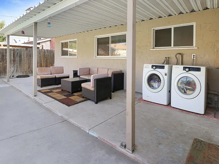 Porch and Wash and Dryer Outlet View