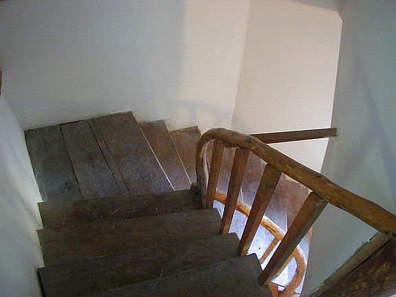 Looking down the stairs 
