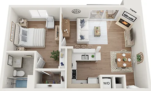 Floor plan Ocean View One Bedroom
