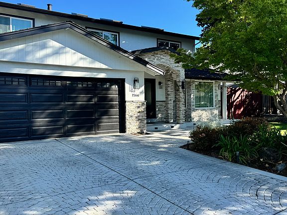 Stamped concrete driveway