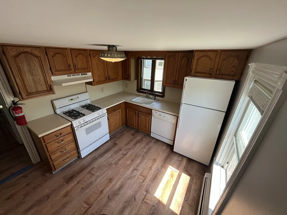 Eat-in kitchen with plenty of cabinet storage