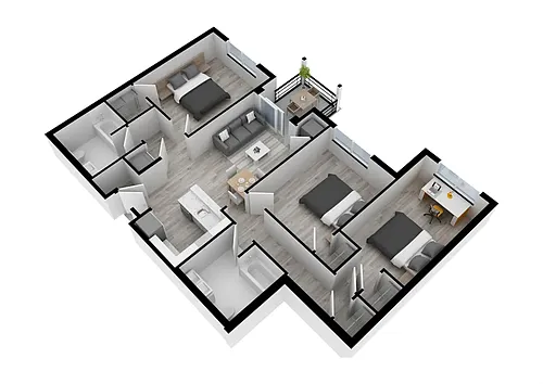 Floor plan 3 Bed / 2 Bath