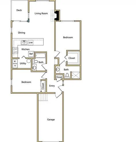 Floor plan Un-Renovated 2X2 (S)