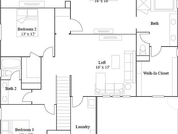 The second Floor with 3 bed rooms and loft, fourth bedroom has retreat as well.