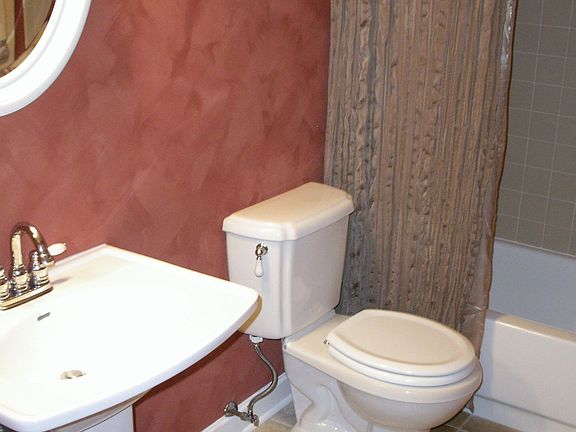 guest bathroom - new everything, premium stone floors