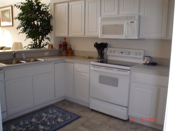 Kitchen with hood microwave