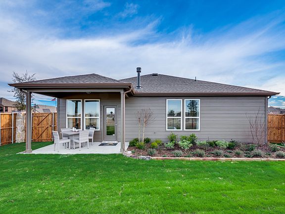 Spacious, fenced-in backyard with covered patio