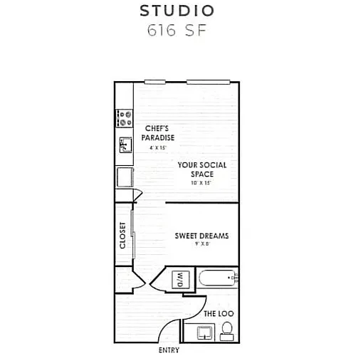 Floor plan Studio B