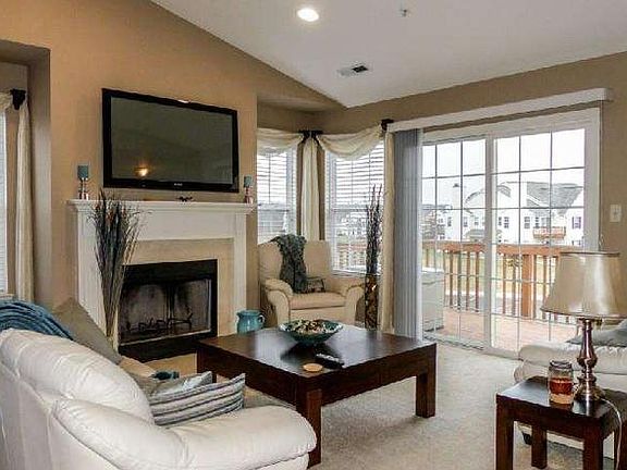 Fireplace in vaulted great room