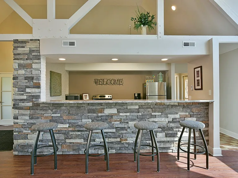 The bar/kitchen counter in the clubhouse at Charter Oak Apartments, Davison, Michigan