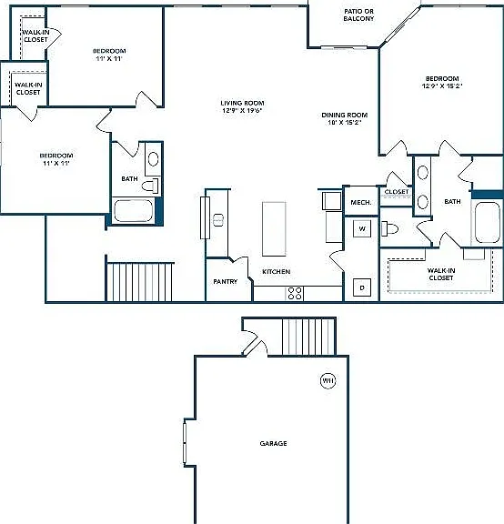 3 Bedroom | 2 Bath | 1578 SF | Attached Garage 3 Bedroom | 2 Bath | 1578 SF | Attached Garage